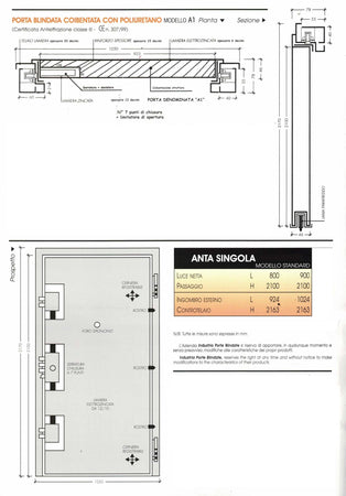 Portone blindato in Acciaio Serratura 7 punti cilindro europeo incluso controtelaio 90x210 cm Fai da te/Prodotti per la costruzione/Materiali da costruzione/Porte/Porte esterne/Porte d'ingresso Franco Pausa Caffè - Albano Laziale, Commerciovirtuoso.it