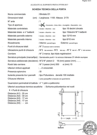 Portone blindato in Acciaio Serratura 7 punti cilindro europeo incluso controtelaio 90x210 cm Fai da te/Prodotti per la costruzione/Materiali da costruzione/Porte/Porte esterne/Porte d'ingresso Franco Pausa Caffè - Albano Laziale, Commerciovirtuoso.it