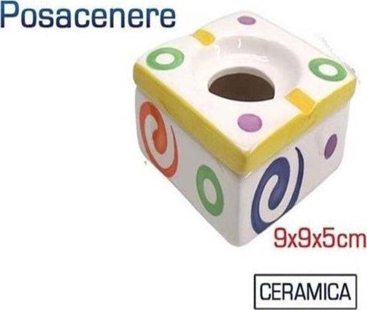 Posacenere Porta Cenere Fantasia In Ceramica 9x9x5cm Design Moderno Casa Ufficio Casa e cucina/Decorazioni per interni/Posacenere Trade Shop italia - Napoli, Commerciovirtuoso.it