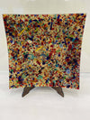 Posacenere Quadrato in Vetro Con Murrine 100% Artigianale Di Murano Venezia Murrina Millefiori E Foglia D'oro Fatto a Mano