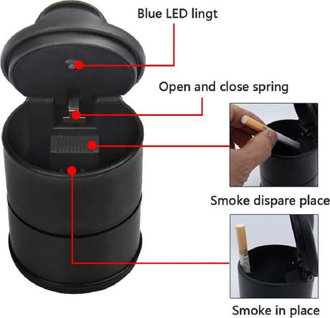 Posacenere Universale Per Auto Led Luce Portatile Antivento Plastica Antiodore Auto e Moto/Parti per auto/Allestimenti interni/Posacenere Trade Shop italia - Napoli, Commerciovirtuoso.it