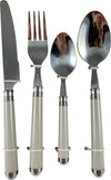 Posate set 24 pz in acciaio con manico liscio grigio Casa e cucina/Stoviglie/Posate/Set di posate/Set di posate miste Led Mall Home - Napoli, Commerciovirtuoso.it