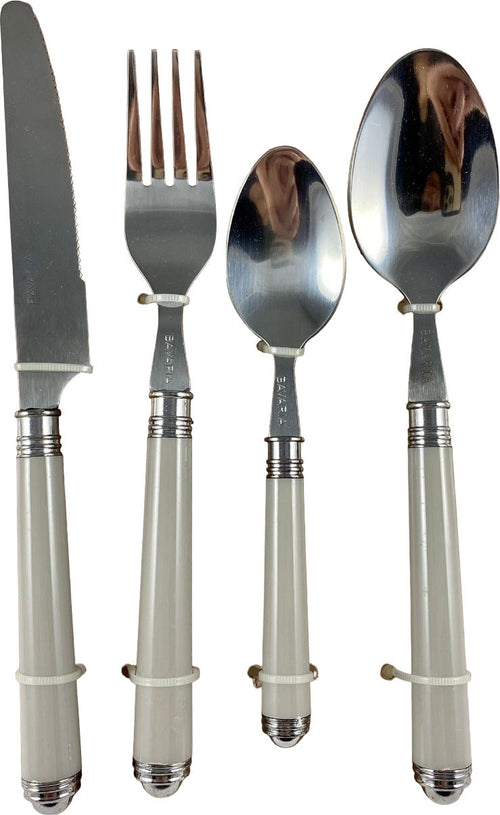 Posate set 24 pz in acciaio con manico liscio grigio Casa e cucina/Stoviglie/Posate/Set di posate/Set di posate miste Led Mall Home - Napoli, Commerciovirtuoso.it
