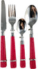 Posate set 24pz in acciaio con manico effetto intrecciato rosso Casa e cucina/Stoviglie/Posate/Set di posate/Set di posate miste Led Mall Home - Napoli, Commerciovirtuoso.it