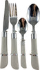 Posate set 24pz in acciaio grigio manico effetto pelle Casa e cucina/Stoviglie/Posate/Set di posate/Set di posate miste Led Mall Home - Napoli, Commerciovirtuoso.it