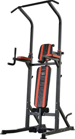 Postazione-Pieghevole-e-Multiuso-per-Allenamento-in-Acciaio-con-Barra-Trazioni-e-Sedia-Romana,-92-x-178-x-200-236cm-ZC7A91-092RDZC7