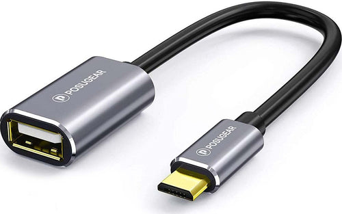 POSUGEAR Cavo OTG - Micro USB Maschio a USB 2.0 Femmina OTG Adattatore Placcato Oro Compatibile con Samsung Galaxy S7 S6 J7  Smartphones e Tablet Android