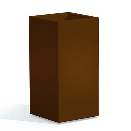 Vaso Cromia Cube quadrato decorazione a tinta unita in resina "Made in Italy"