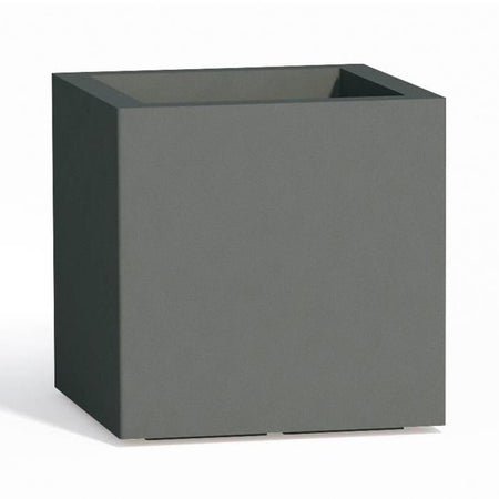 Vaso Cromia Cube quadrato decorazione a tinta unita in resina "Made in Italy"