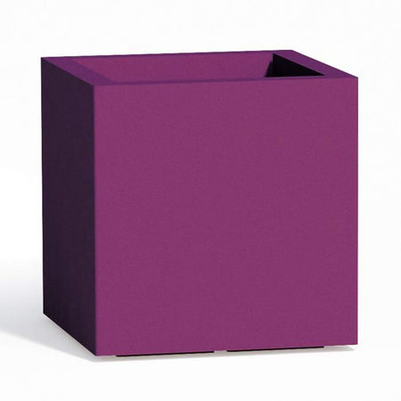 Vaso Cromia Cube quadrato decorazione a tinta unita in resina "Made in Italy"