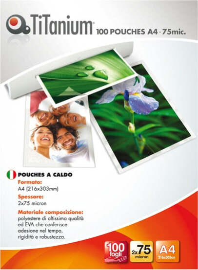 Pouches - A4 - 216x303 mm - 2x175 micron - Titanium - conf. 100 pezzi Cancelleria e prodotti per ufficio/Elettronica per ufficio/Accessori/Pouches per plastificatrici Eurocartuccia - Pavullo, Commerciovirtuoso.it