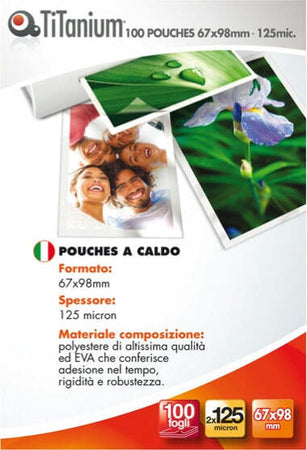 Pouches - badge - 67x98 mm - 2x125 micron - Titanium - conf. 100 pezzi Cancelleria e prodotti per ufficio/Elettronica per ufficio/Accessori/Pouches per plastificatrici Eurocartuccia - Pavullo, Commerciovirtuoso.it