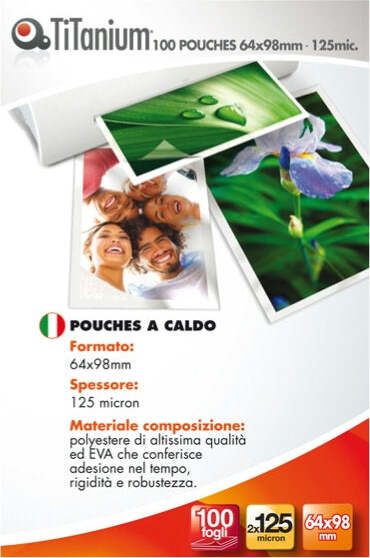 Pouches - key card - 64x98 mm - 2x125 micron - Titanium - conf. 100 pezzi Cancelleria e prodotti per ufficio/Elettronica per ufficio/Accessori/Pouches per plastificatrici Eurocartuccia - Pavullo, Commerciovirtuoso.it