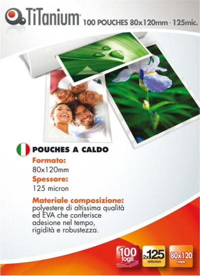 Pouches - swiss card - 80x120 mm - 2x125 micron - Titanium - conf. 100 pezzi Cancelleria e prodotti per ufficio/Elettronica per ufficio/Accessori/Pouches per plastificatrici Eurocartuccia - Pavullo, Commerciovirtuoso.it