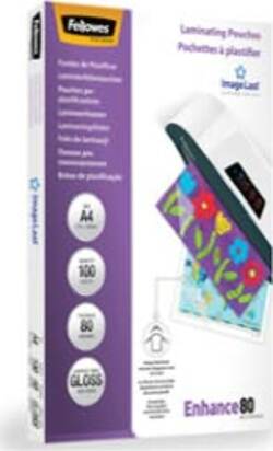Pouches Enhance80 - A4 - 216x303 mm - 80 micron - Fellowes - scatola 100 pezzi Cancelleria e prodotti per ufficio/Elettronica per ufficio/Accessori/Pouches per plastificatrici Eurocartuccia - Pavullo, Commerciovirtuoso.it