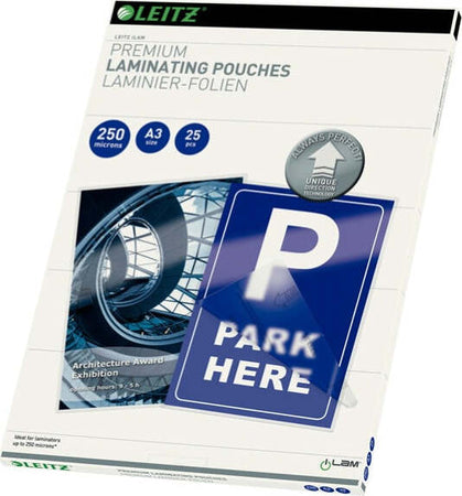 Pouches ILam - A3 - 303x426 mm - 2x250 micron - Leitz - conf. 25 pezzi Cancelleria e prodotti per ufficio/Elettronica per ufficio/Accessori/Pouches per plastificatrici Eurocartuccia - Pavullo, Commerciovirtuoso.it