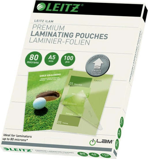Pouches iLAM UDT - plastificazione a caldo - A5 - 154 x 216 mm - 2 x 80 micron - Leitz - scatola 100 pezzi Cancelleria e prodotti per ufficio/Elettronica per ufficio/Accessori/Pouches per plastificatrici Eurocartuccia - Pavullo, Commerciovirtuoso.it