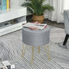 Pouf-Contenitore-2-in-1-con-Funzione-Sgabello-e-Tavolino,-in-Legno-e-Tessuto-Grigio,-Metallo-con-Finitura-Oro,-36x36x45cm-camera-da-letto-elegante-negozio-F838-033V70A