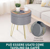 Pouf-Contenitore-2-in-1-con-Funzione-Sgabello-e-Tavolino,-in-Legno-e-Tessuto-Grigio,-Metallo-con-Finitura-Oro,-36x36x45cm-camera-da-letto-elegante-negozio-F838-033V70A