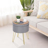 Pouf-Contenitore-2-in-1-con-Funzione-Sgabello-e-Tavolino,-in-Legno-e-Tessuto-Grigio,-Metallo-con-Finitura-Oro,-36x36x45cm-camera-da-letto-elegante-negozio-F838-033V70A