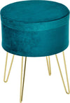 Pouf-Contenitore-2-in-1-con-Funzione-Sgabello-e-Tavolino-in-Legno-e-Velluto-Verde-negozio-portaoggetti-,-Metallo-con-Finitura-Oro,-36x36x45cm-F838-033A