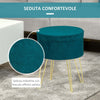 Pouf-Contenitore-2-in-1-con-Funzione-Sgabello-e-Tavolino-in-Legno-e-Velluto-Verde-negozio-portaoggetti-,-Metallo-con-Finitura-Oro,-36x36x45cm-F838-033A