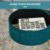 Pouf-Contenitore-2-in-1-con-Funzione-Sgabello-e-Tavolino-in-Legno-e-Velluto-Verde-negozio-portaoggetti-,-Metallo-con-Finitura-Oro,-36x36x45cm-F838-033A