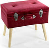 Pouf Pouff Contenitore H46x50x35cm Tessuto Rosso Imbottito Piedi In Legno 756795 Casa e cucina/Organizzazione interni/Contenitori ceste e cestini/Scatole e bauli/Bauli Trade Shop italia - Napoli, Commerciovirtuoso.it