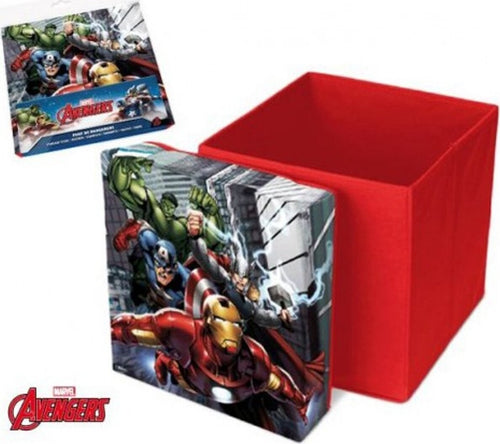 POUF PUFF BOX CONTENITORE PORTA GIOCHI AVENGERS SUPEREROI MARVEL 30X30X30CM  Trade Shop italia - Napoli, Commerciovirtuoso.it