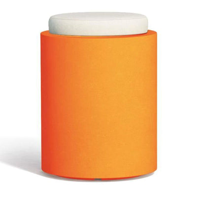 Poltroncina Comfy Round pouf in resina con cuscino alto confortevole Made in Italy