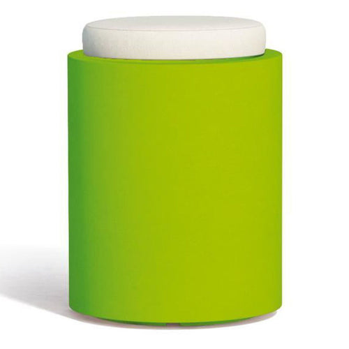 Poltroncina Comfy Round pouf in resina con cuscino alto confortevole Made in Italy