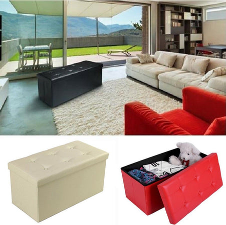 POUF SCATOLA CONTENITORE RETTANGOLARE SIMILPELLE CASSAPANCA POGGIAPIEDI COLORE Casa e cucina/Arredamento/Camera da letto/Bauli Trade Shop italia - Napoli, Commerciovirtuoso.it