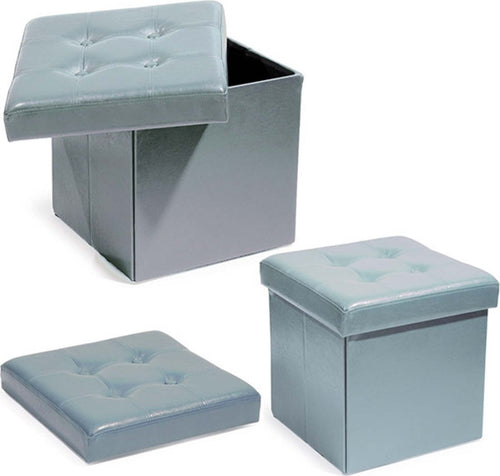 POUF SCATOLA PORTAOGGETTI PUFF POGGIAPIEDI A FORMA DI CUBO IN ECOPELLE COLORE Casa e cucina/Arredamento/Camera da letto/Bauli Trade Shop italia - Napoli, Commerciovirtuoso.it