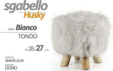 Pouf Sgabello Similpelliccia Husky Bianco Tondo Gambe Legno 28x27 Cm Poggiapiedi Casa, arredamento e bricolage > Arredamento > Pouf Trade Shop italia - Napoli, Commerciovirtuoso.it