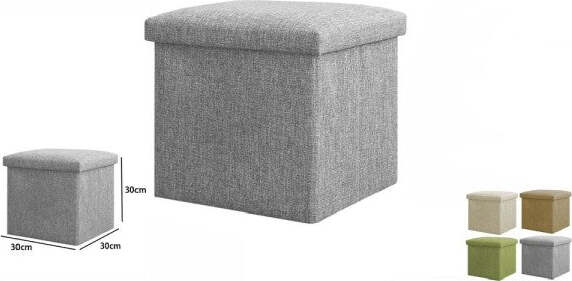Pouff-Puff-Pouf-Contenitore-Imbottito-Con-Seduta-In-Tessuto-30-X-30-X-30cm-69585