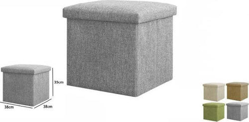Pouff-Puff-Pouf-Contenitore-Imbottito-Con-Seduta-In-Tessuto-38-X-38-X-35cm-69587