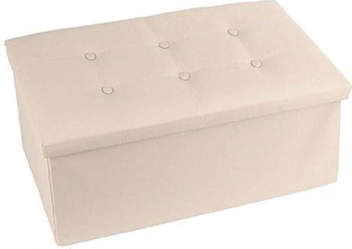 Pouff Puff Pouf Contenitore Imbottito Porta Oggetti Seduta Beige 76x38x35cm Casa e cucina/Arredamento/Camera da letto/Bauli Trade Shop italia - Napoli, Commerciovirtuoso.it