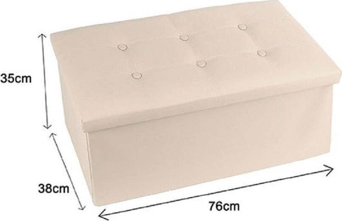 Pouff Puff Pouf Contenitore Imbottito Porta Oggetti Seduta Beige 76x38x35cm Casa e cucina/Arredamento/Camera da letto/Bauli Trade Shop italia - Napoli, Commerciovirtuoso.it
