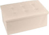 Pouff Puff Pouf Contenitore Imbottito Porta Oggetti Seduta Beige 76x38x35cm Casa e cucina/Arredamento/Camera da letto/Bauli Trade Shop italia - Napoli, Commerciovirtuoso.it