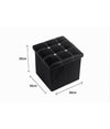 Pouff Puff Pouf Contenitore Imbottito Portaoggetti Nero Strass 38x38x35 Cm 79435