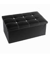 Pouff Puff Pouf Contenitore Imbottito Portaoggetti Nero Strass 76x38x35 Cm 79437