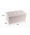 Pouff Puff Pouf Contenitore Imbottito Portaoggetti Seduta Beige 76x38x35cm 79425