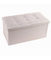 Pouff Puff Pouf Contenitore Imbottito Portaoggetti Seduta Beige 76x38x35cm 79425