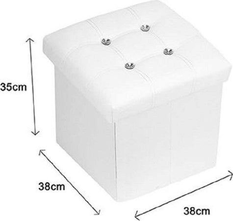Pouff Puff Pouf Contenitore Imbottito Portaoggetti Seduta Bianco 79436 38x38x35cm Casa, arredamento e bricolage > Arredamento > Pouf Trade Shop italia - Napoli, Commerciovirtuoso.it