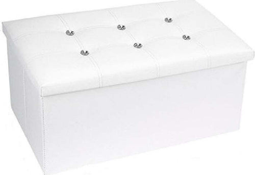 Pouff Puff Pouf Contenitore Imbottito Portaoggetti Seduta Bianco 79438 76x38x35cm Casa, arredamento e bricolage > Arredamento > Pouf Trade Shop italia - Napoli, Commerciovirtuoso.it