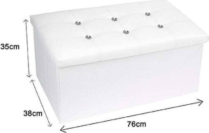 Pouff Puff Pouf Contenitore Imbottito Portaoggetti Seduta Bianco 79438 76x38x35cm Casa, arredamento e bricolage > Arredamento > Pouf Trade Shop italia - Napoli, Commerciovirtuoso.it