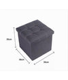 Pouff Puff Pouf Contenitore Imbottito Portaoggetti Seduta Grigio 38x38x35cm 79424