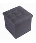 Pouff Puff Pouf Contenitore Imbottito Portaoggetti Seduta Grigio 38x38x35cm 79424
