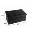 Pouff Puff Pouf Contenitore Imbottito Portaoggetti Seduta Nero 76x38x35 Cm 79431