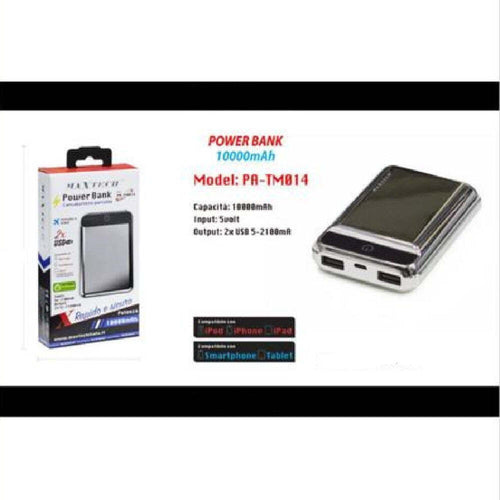 Power Bank 10000 Mah 2 Usb Carica Batteria Portatile Esterno Maxtech Pa-tm014 Powerbank Trade Shop italia - Napoli, Commerciovirtuoso.it